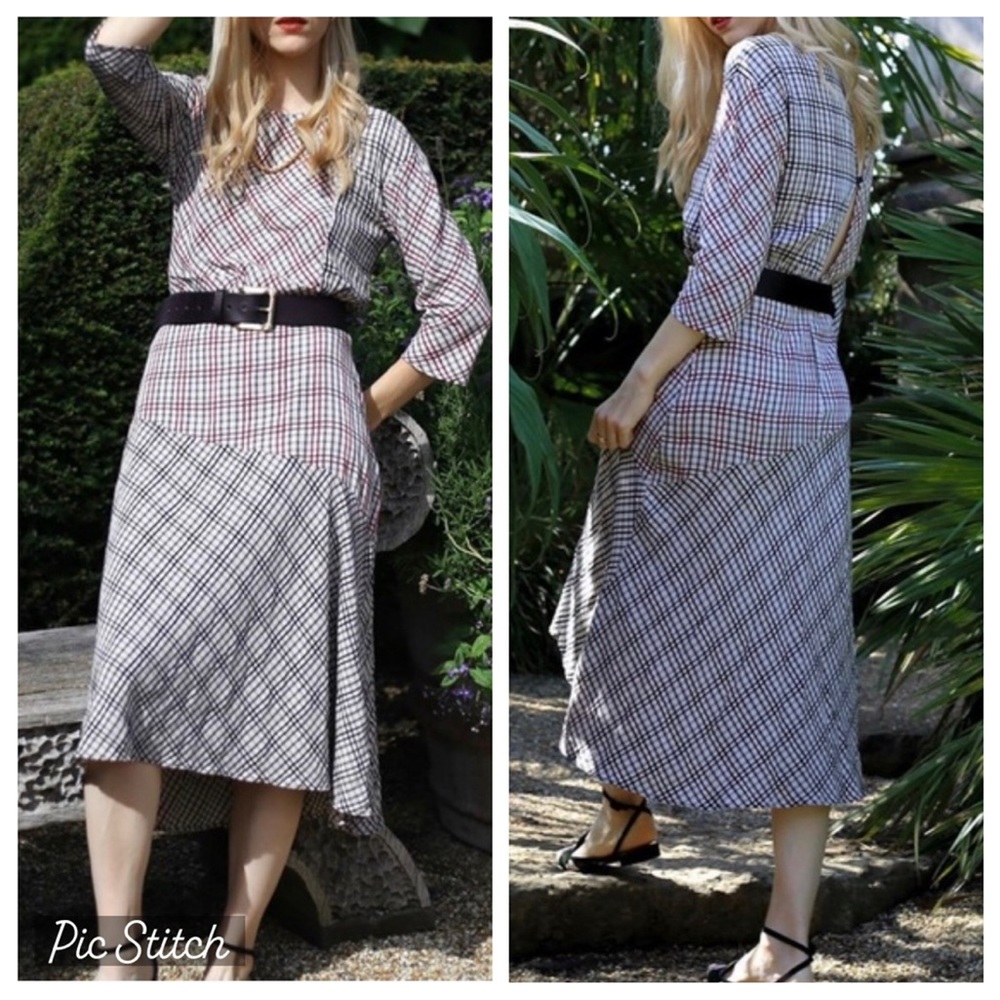 Zara plaid midi dress
